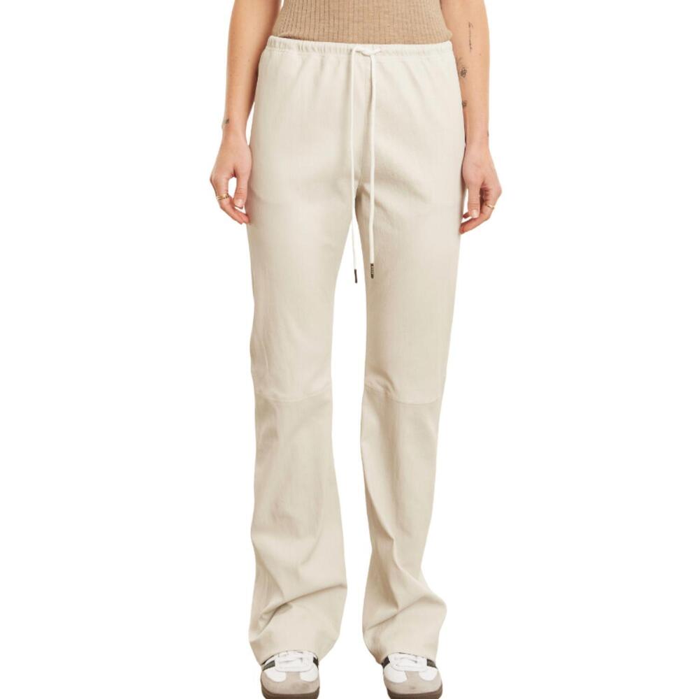 NEW SPRWMN women's drawstring straight leg pants in chalk